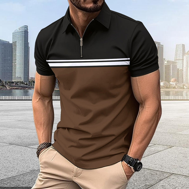 Stylish Contrasting Zipper Shirt