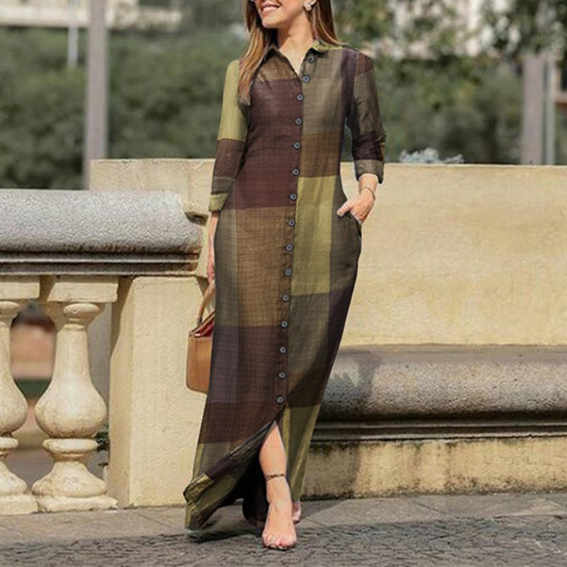 Elegant Fashion Lapel Cardigan Dress