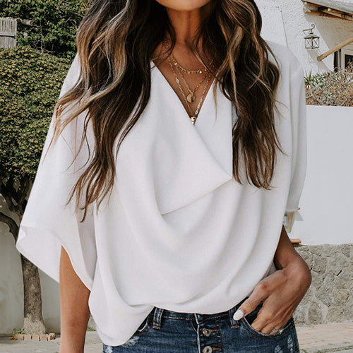 Chiffon V-Neck Casual Top