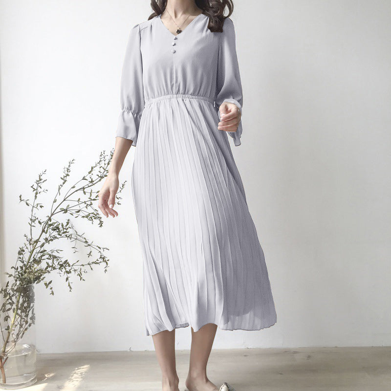 Chiffon Pleated Women's Dress