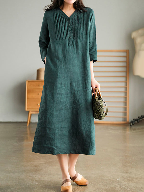 Casual Pleated Women's Dress