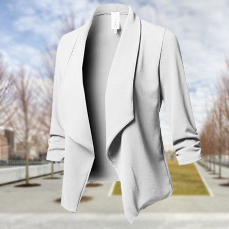 Long Sleeve Pleated Blazer