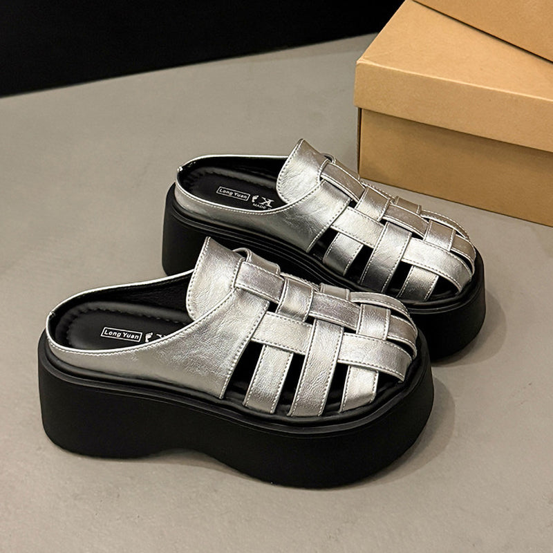 Braided Round Toe Soft Bottom Thick Sole Women'S Slippers