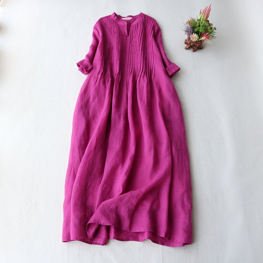 Elegant Accordion Pleated Women'S Dress