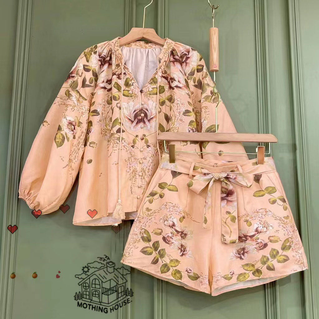 Casual Flower Long Sleeve Suit