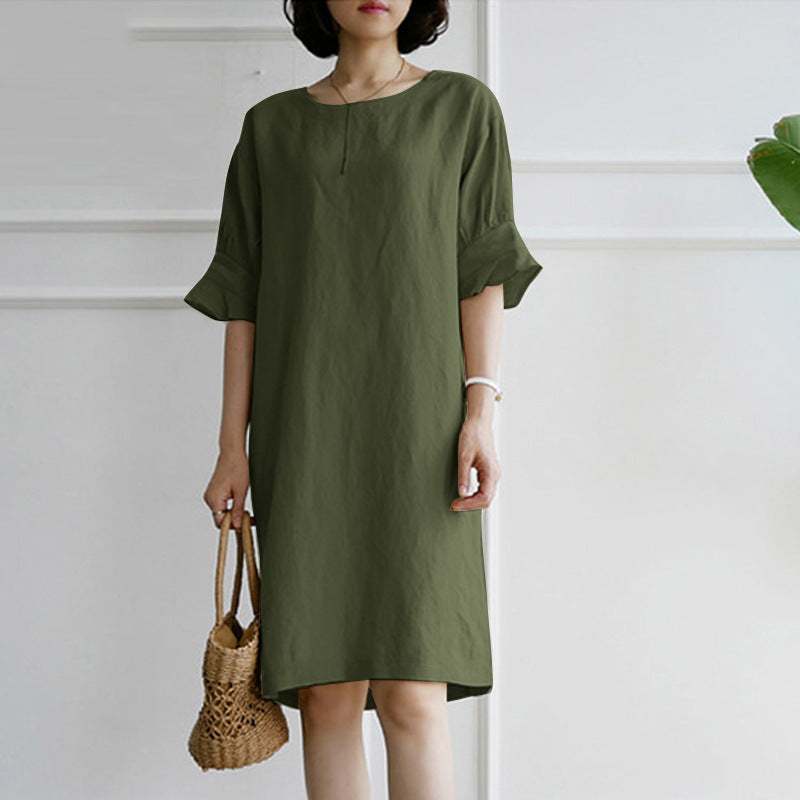 Ladies Casual Round Neck Dress