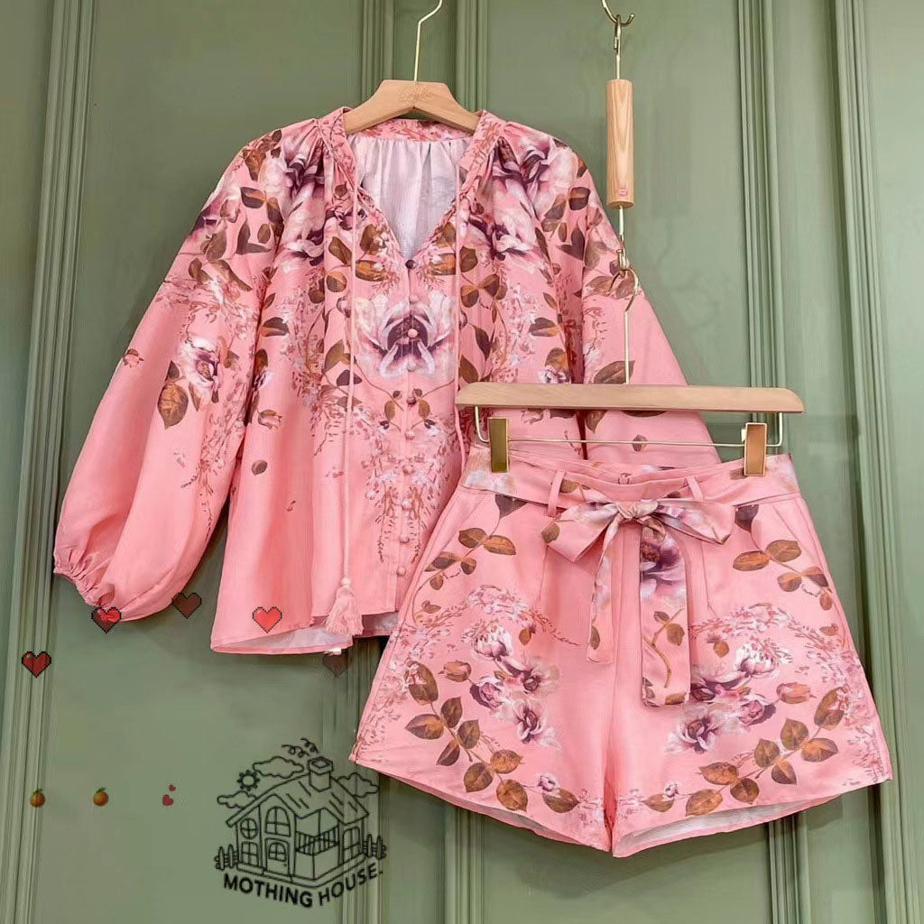 Casual Flower Long Sleeve Suit