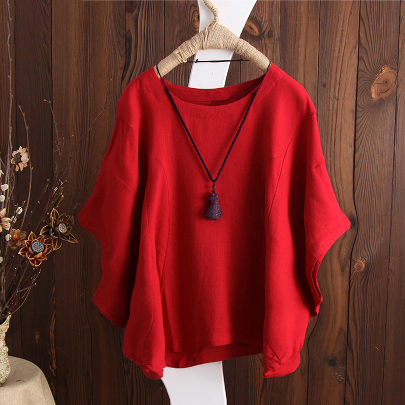 Round Neck Butterfly Sleeve Top