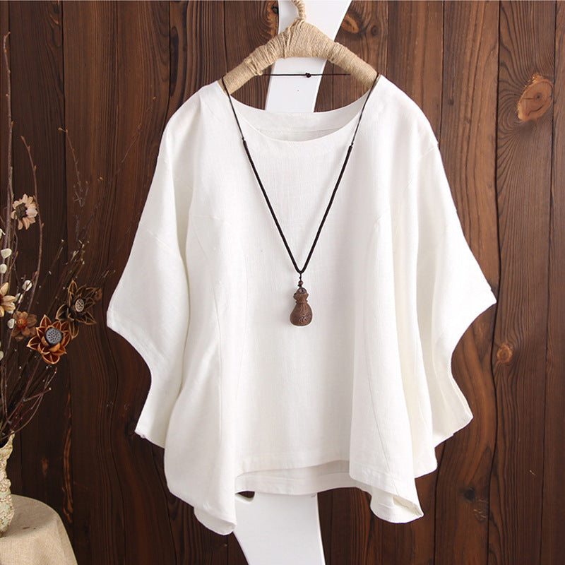 Round Neck Butterfly Sleeve Top