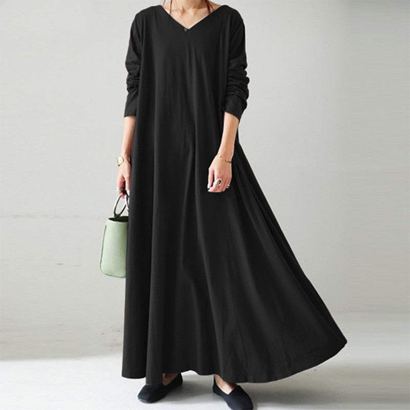 Fashion Street Long Sleeve V Neck Dress