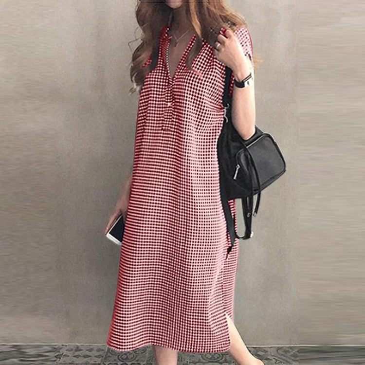 Fashion Plaid Lapel Dress