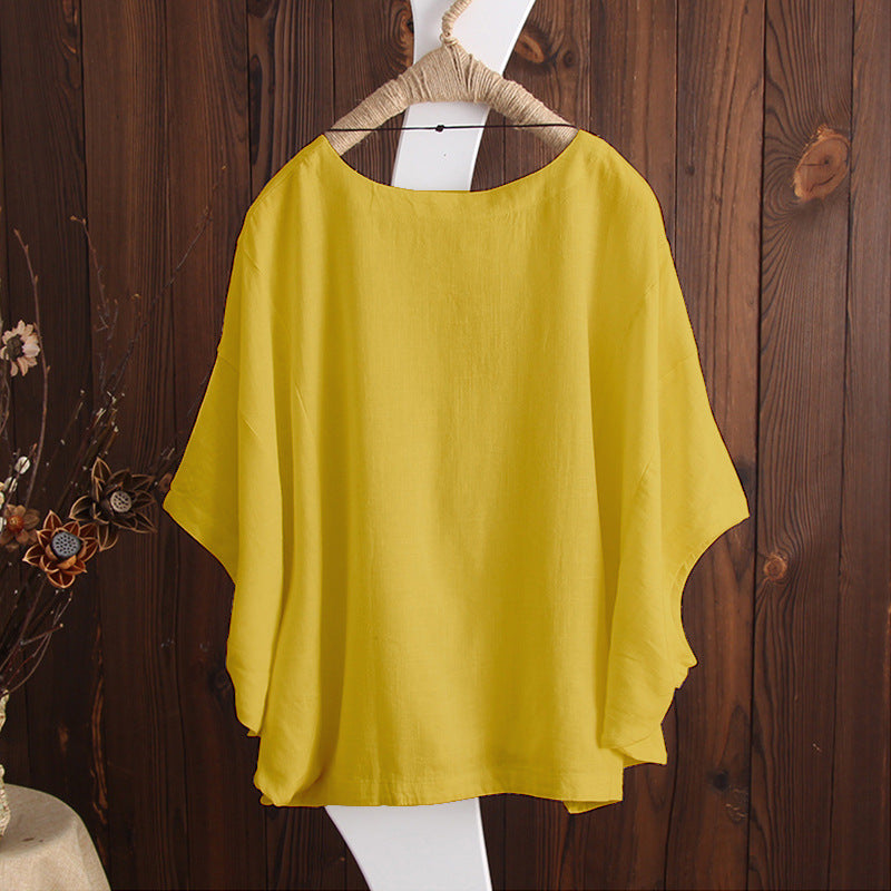 Round Neck Butterfly Sleeve Top