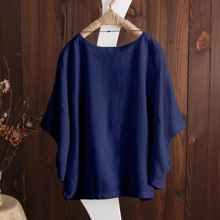 Round Neck Butterfly Sleeve Top