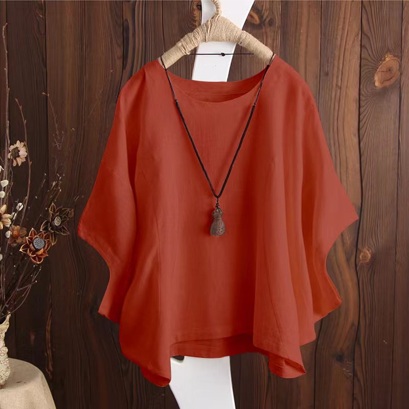 Round Neck Butterfly Sleeve Top