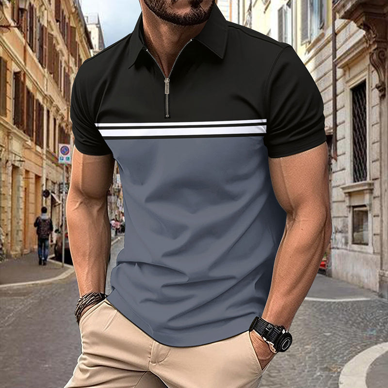 Stylish Contrasting Zipper Shirt