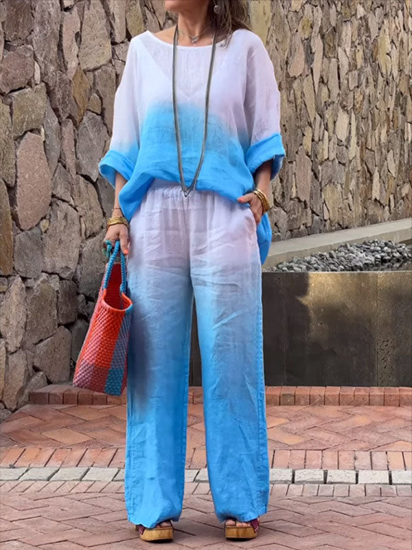 New Fashion Gradient Ladies Two Piece Suit