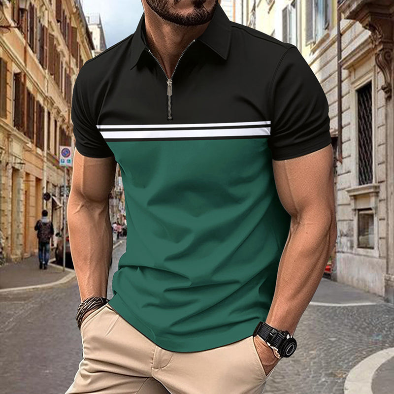 Stylish Contrasting Zipper Shirt