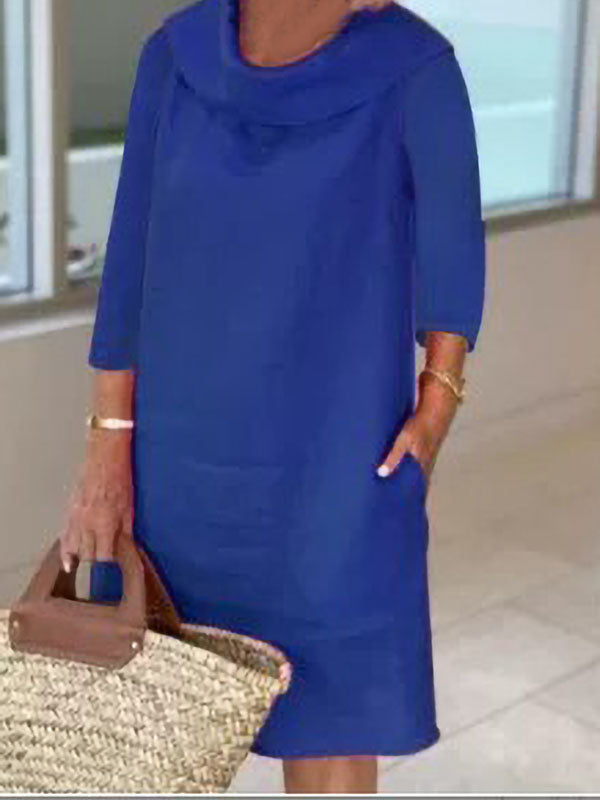 Temperament Commuting Round Neck Casual Style Dress