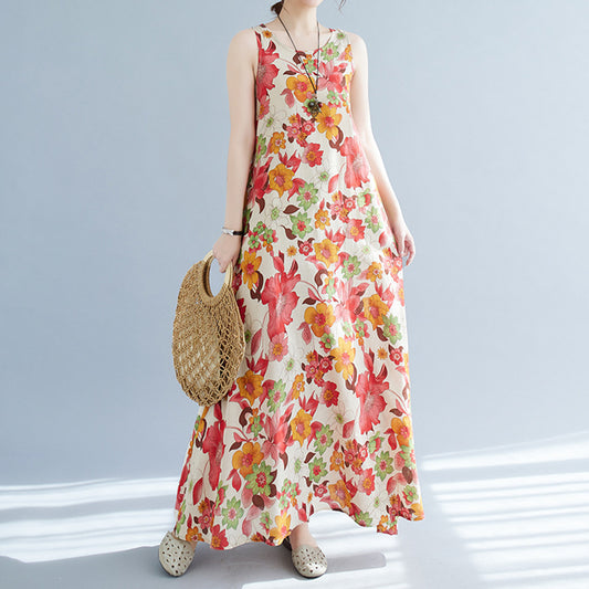 Printed Sleeveless Women’s Dress