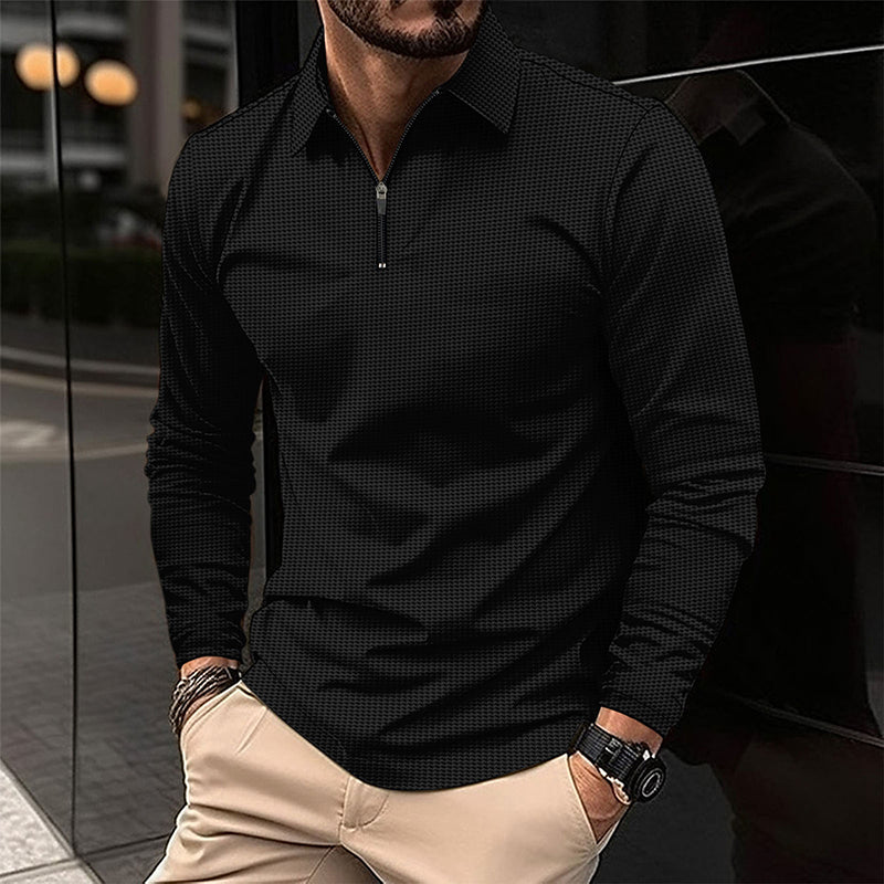 Lapel Fashion Solid Color Men'S Shirt