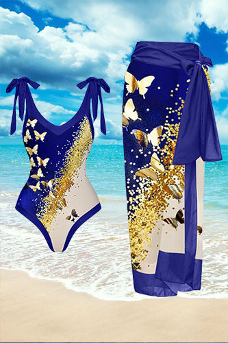 Bright Butterfly Print Swimsuit