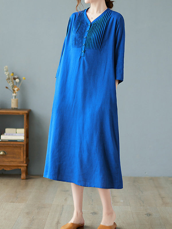 Casual Pleated Women's Dress