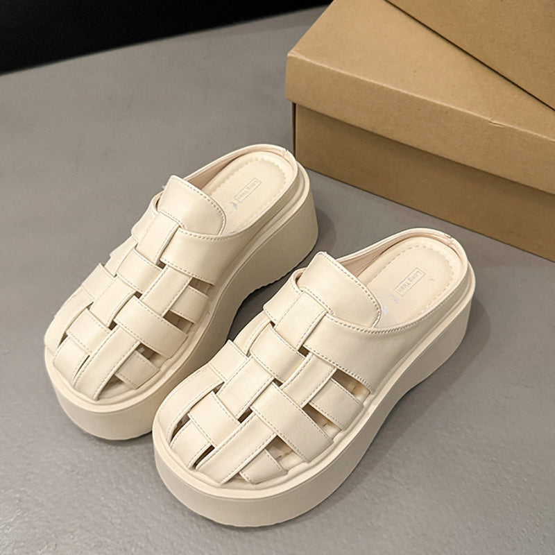 Braided Round Toe Soft Bottom Thick Sole Women'S Slippers