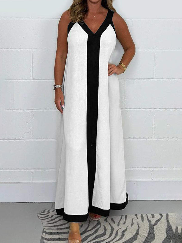 Temperament Contrast Color Outdoor Leisure Dress