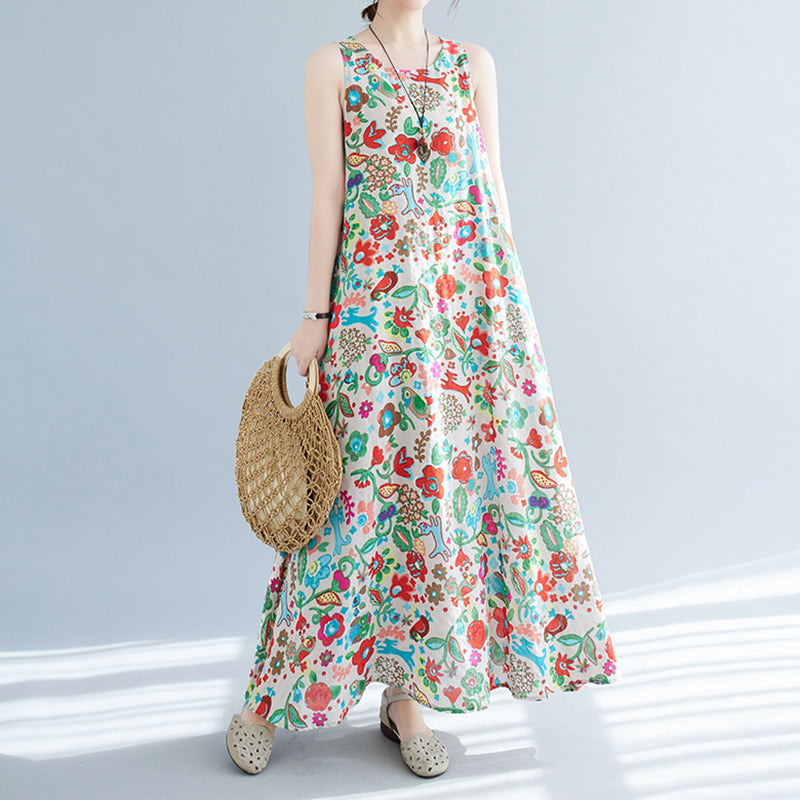 Printed Sleeveless Women’s Dress