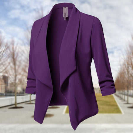 Long Sleeve Pleated Blazer