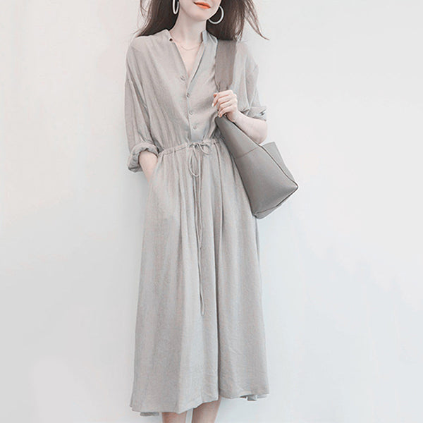 Elegant Lace-up Women's Dress