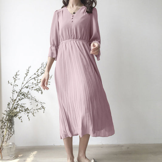 Chiffon Pleated Women's Dress