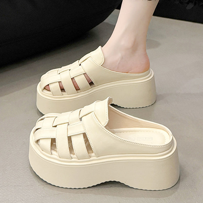 Braided Round Toe Soft Bottom Thick Sole Women'S Slippers