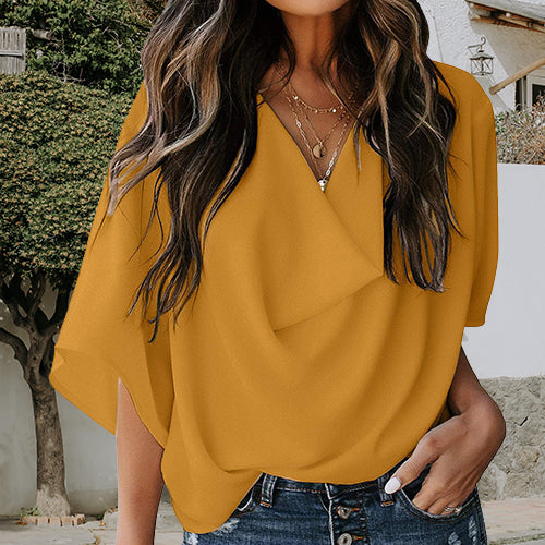 Chiffon V-Neck Casual Top