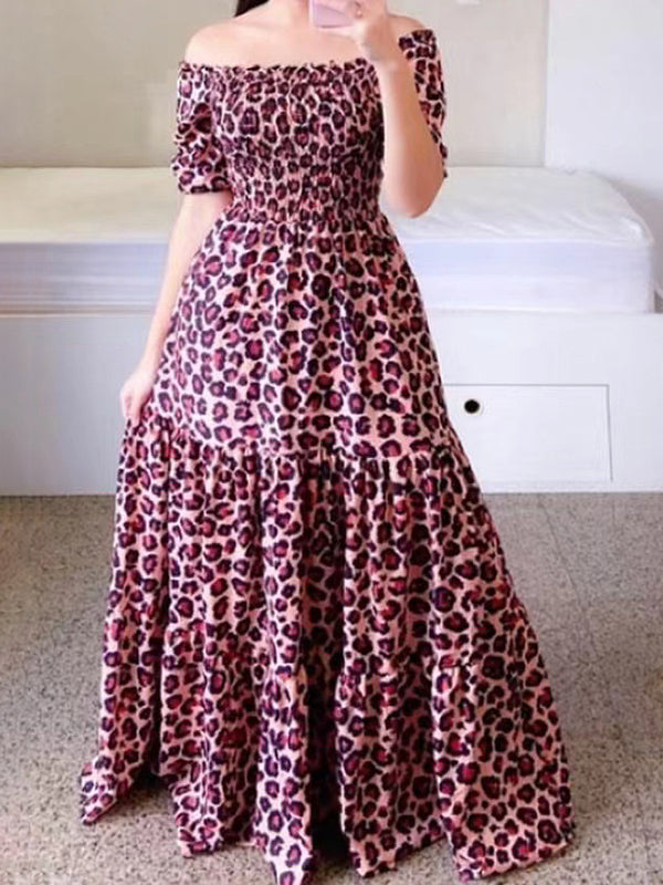 Fashion Off Shoulder Print Dress