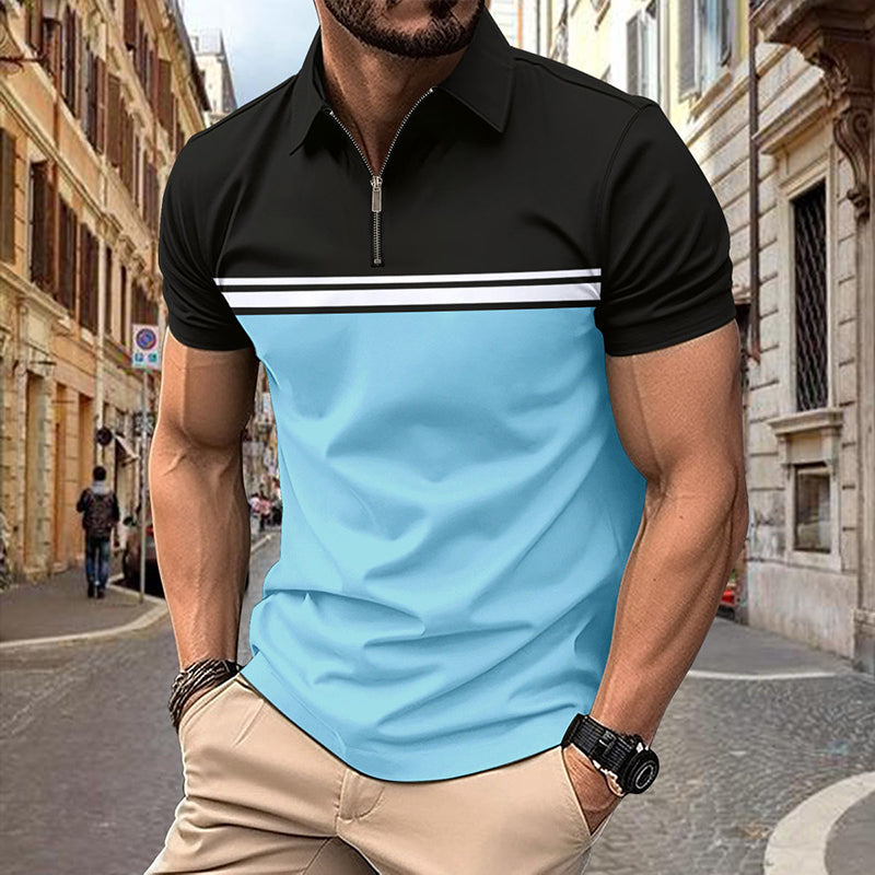 Stylish Contrasting Zipper Shirt