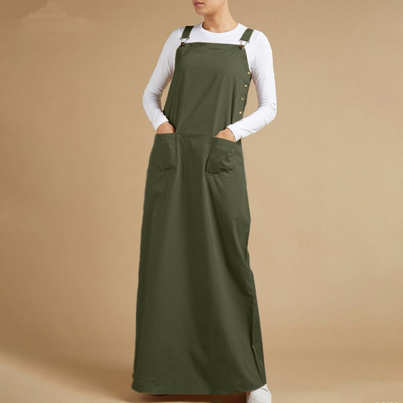 Casual Plain Sleeveless Suspender Dress