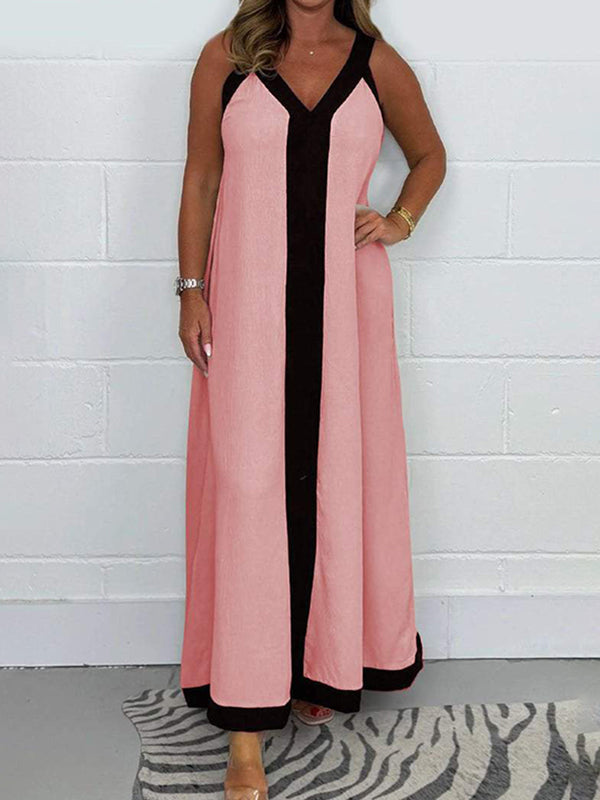 Temperament Contrast Color Outdoor Leisure Dress
