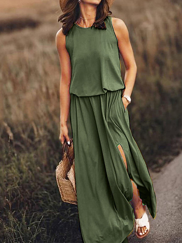 Round Neck Sleeveless Dress