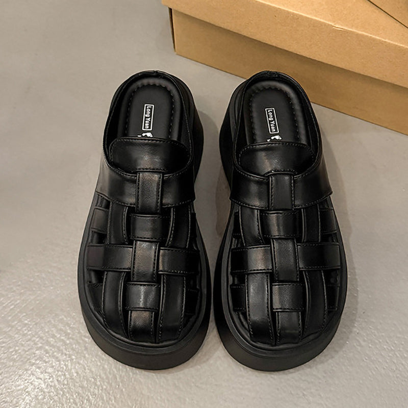 Braided Round Toe Soft Bottom Thick Sole Women'S Slippers