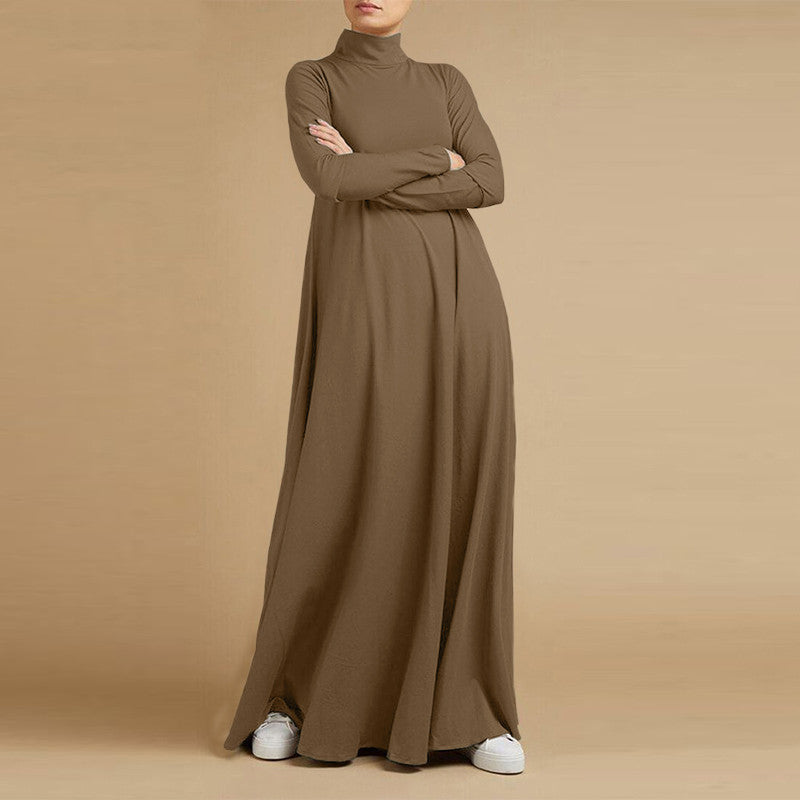 Elegant Long Sleeve Turtleneck Dress