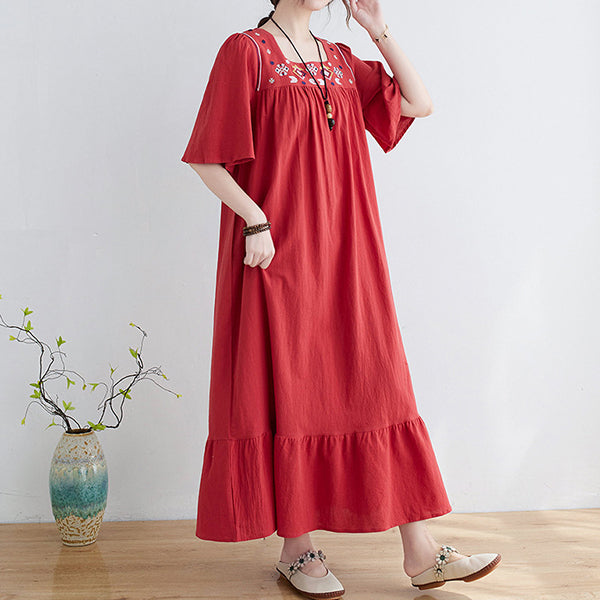 Ladies Embroidered Casual Dress