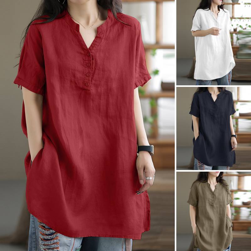 Solid Color Versatile Button-Down Fashionable Top