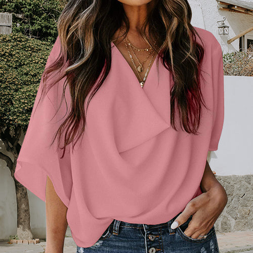 Chiffon V-Neck Casual Top