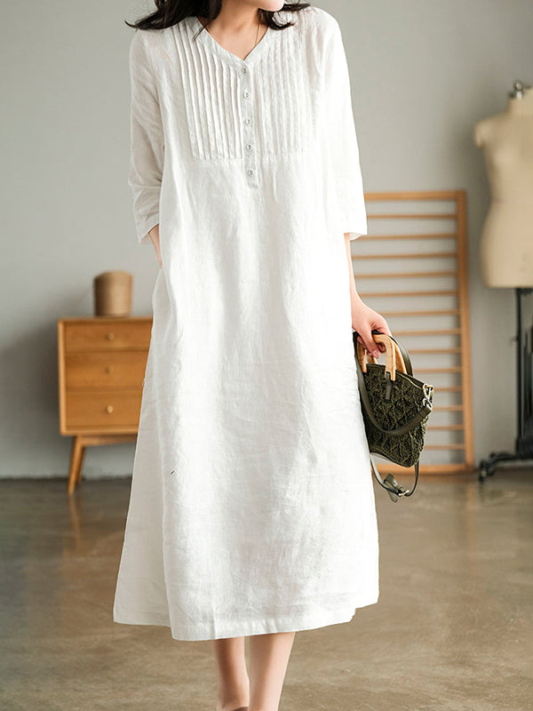 Casual Pleated Women's Dress