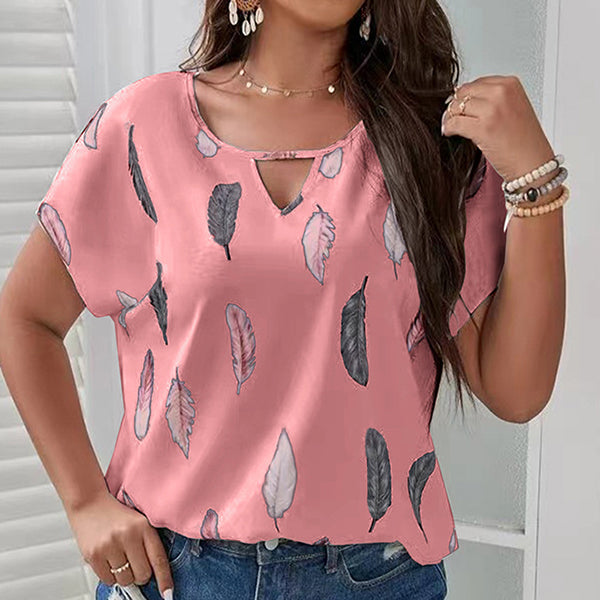 Feather Print Women's Top