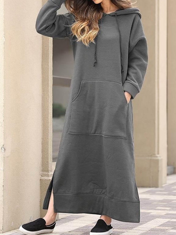 Knitted Hooded Casual Dress