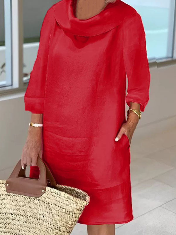 Temperament Commuting Round Neck Casual Style Dress