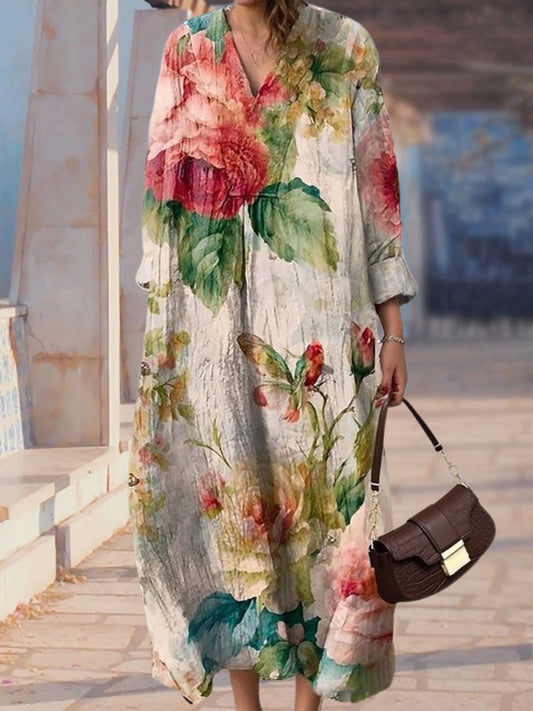 New Bright Red Flower Print Women's Top and Dress