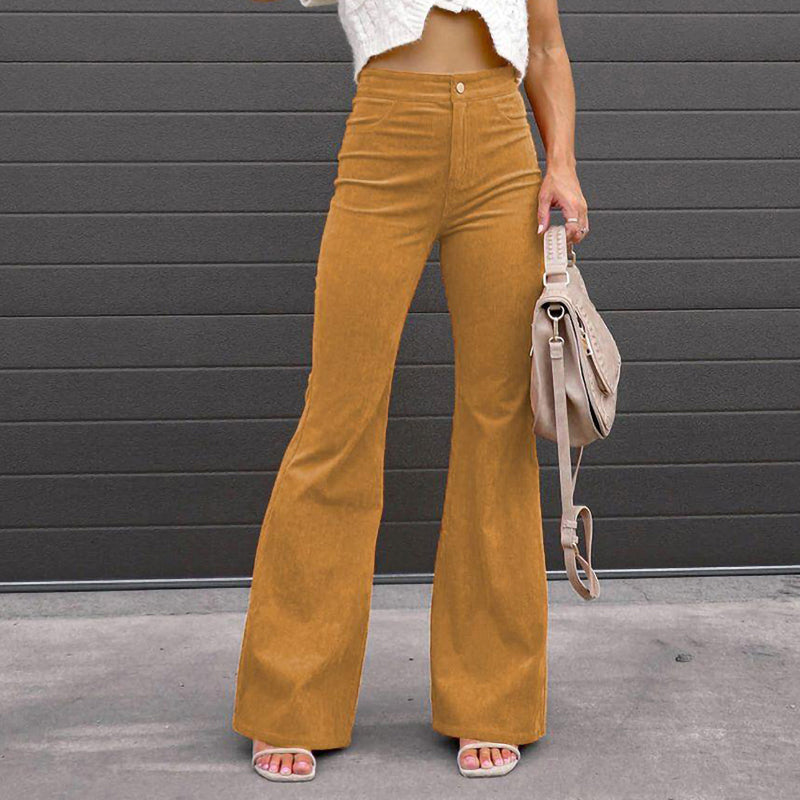 Solid Color Casual Women's Flared Pants